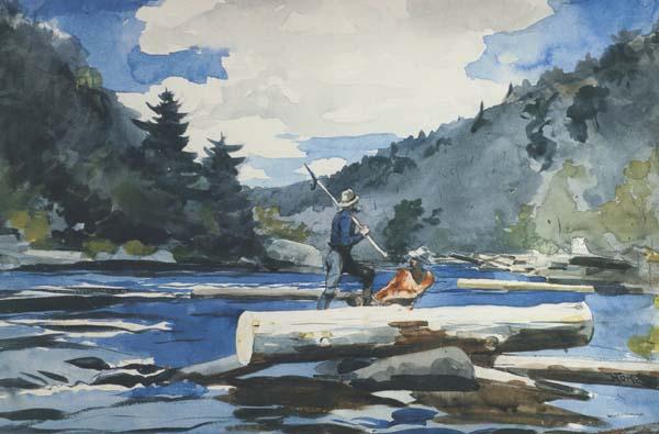 Winslow Homer Hudson River - Logging (mk44) china oil painting image